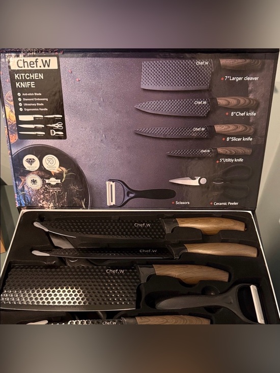 Other - Black and Wood Handle Men's Knife Set